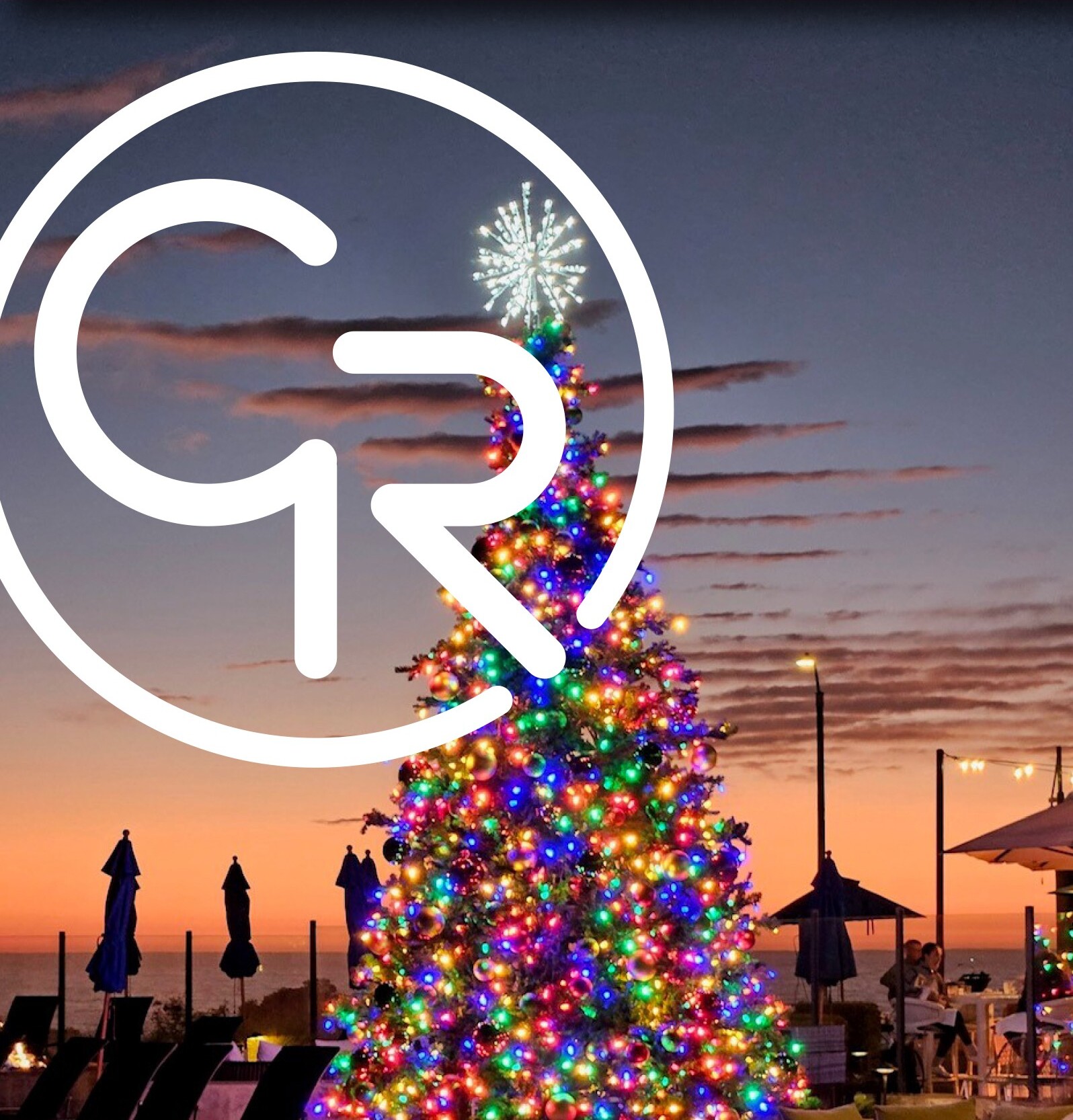 Christmas Tree Lights at Cape Rey In Carlsbad, CA